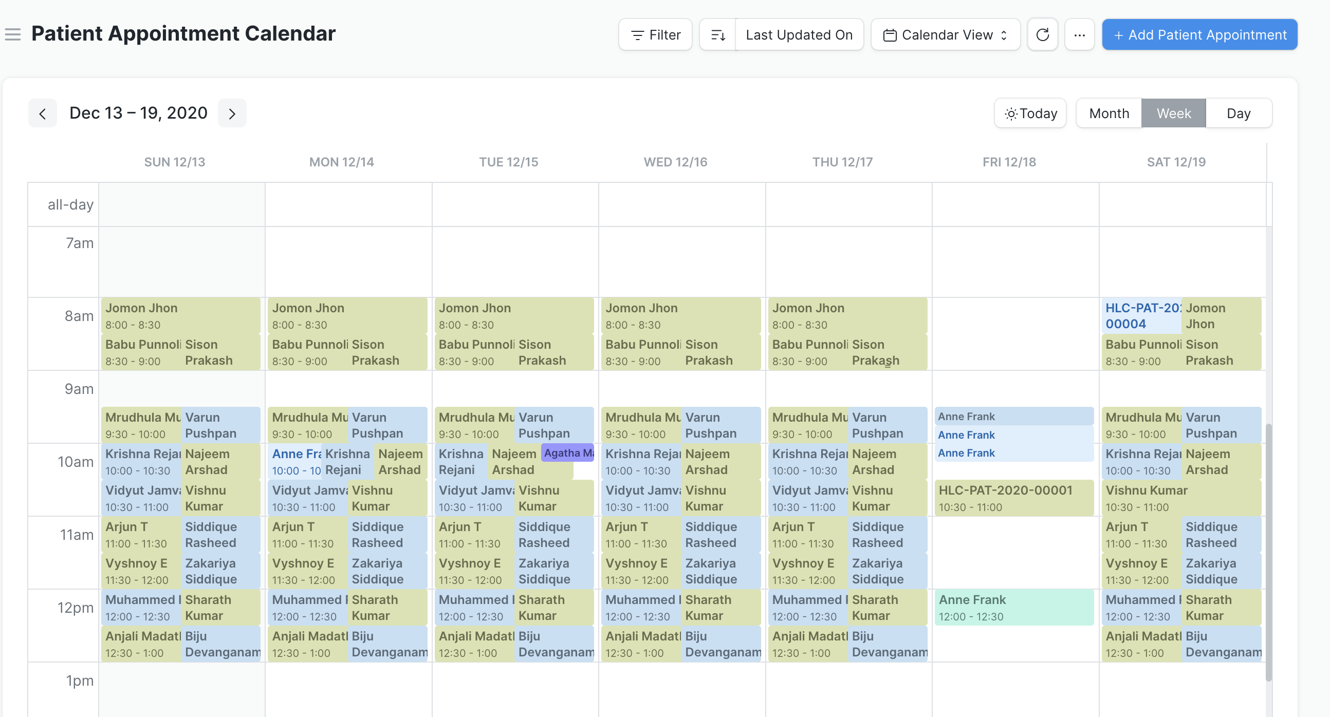 Practitioner Schedule 